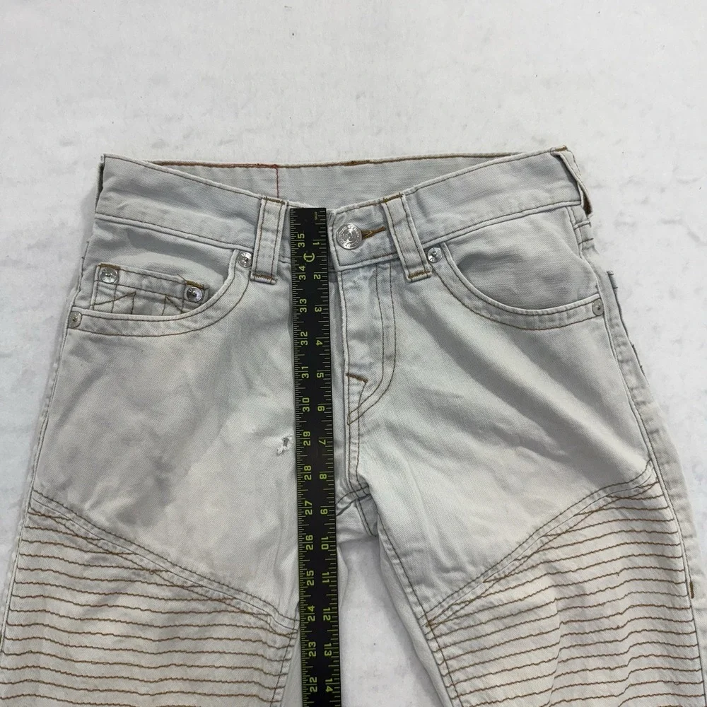 Y2K True Religion Section Moto Stone Jeans Size 30‎ Stone Wash Denim Biker Style